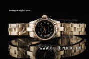 Rolex Lady Oyster Perpetual Swiss ETA 2671 Automatic Movemen Full Steel with Black Dial and White Roman Markers