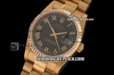 Rolex Datejust Swiss ETA 2836 Automatic Movement Full Gold with Black Dial and Gold Roman Markers
