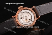 Zenith Pilot Type 20 Extra Special Japanese Miyota 9015 Automatic Rose Gold Case with Black Dial Arabic Numeral Markers and Brown Leather Strap