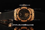 Hublot King Power Swiss Tourbillon Manual Winding Movement Rose Gold Case with Black Dial and Black Rubber Strap