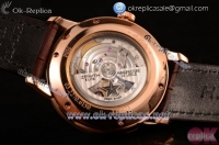 Zenith Vintage Miyota 9015 Automatic Rose Gold Case with Brown Dial Stick Markers and Brown Leather Strap (AAAF)