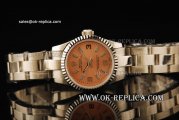 Rolex Lady Oyster Perpetual Swiss ETA 2671 Automatic Movemen Full Steel with Orange Dial and Stick/Numeral Markers