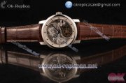 Vacheron Constantin Traditionelle Minute Repeater Tourbillon Swiss Tourbillon Manual Winding Grey Dial with Steel Case Stick Markers and Brown Leather Strap