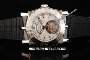 Roger Dubuis Easy Diver Tourbillon Manual Winding Movement Steel Case with White Dial - Black Rubber Strap