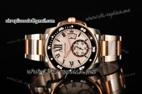 Cartier Calibre de Cartier Swiss ETA 2824 Automatic Two Tone Case with White Dial and Roman Numeral Markers (ZF)
