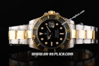 Replica Rolex Submariner 3135 Automatic Movement Black Dial and Two Tone Band
