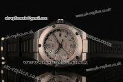 IWC Ingenieur Dual Time Swiss Valjoux 7750 Automatic Titanium Case with Stick Markers and Black Rubber Strap - 1:1 Original