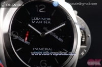 Panerai Luminor Marina 1950 Americas Cup 3 Days Automatic PAM 727 Clone P.9010 Automatic Steel Case with Black Dial Stick/Arabic Numeral Markers and Black Leather Strap - 1:1 Original (KW)