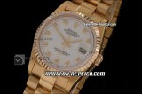 Rolex Datejust Swiss ETA 2836 Automatic Movement Full Gold with White Dial and Diamond Markers
