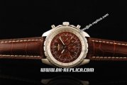 Breitling Bentley Automatic Movement Red Dial with Honeycomb Bezel and Brown Leather Strap