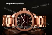 Patek Philippe Aquanaut Miyota 9015 Automaitc Full Rose Gold with Brown Dial and Stick/Numeral Markers (BP)