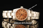 Rolex Air King Oyster Perpetual Swiss ETA 2836 Automatic Movement Steel Case with Orange Dial and Black Roman Markers