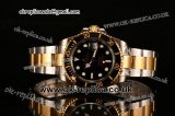 Rolex Submariner Swiss ETA 2836 Automatic Two Tone Case with Black Dial White Markers and Two Tone Strap