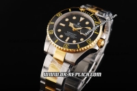 Replica Rolex Submariner 3135 Automatic Movement Black Dial and Two Tone Band