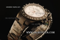 Rolex Daytona Chronograph Swiss Valjoux 7750 Automatic Movement Full PVD with White Dial and Silver Roman Markers