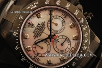 Rolex Daytona Chronograph Swiss Valjoux 7750 Automatic Movement Full PVD with White MOP Dial and Diamond Markers
