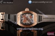 Richard Mille RM 018 Tourbillon Hommage a Boucheron Miyota 9015 Automatic Rose Gold Case with Brown Skeleton Dial Roman Numeral Markers and Black Rubber Strap