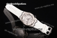 Audemars Piguet Royal Oak Offshore Diver Clone AP Calibre 3120 Automatic Steel Case with White Dial Stick Markers and White Rubber Strap (EF)