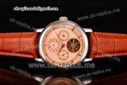 Vacheron Constantin Malte Asia Automatic Steel Case with Beige Dial Stick Markers and Brown Leather Strap