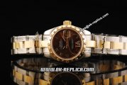 Rolex Datejust Automatic Movement Brown Dial with Gold Roman Dial and Two Tone Strap-Lady Model