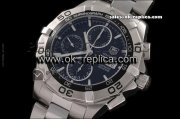 Tag Heuer Aquaracer Chronograph Day Date Swiss ETA 7750 Movement Full Steel with Black Dial