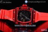 Richard Mille RM 35-01 RAFA Miyota 9015 Automatic PVD Case with Dot Markers Skeleton Dial and Red Rubber Strap