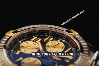 Breitling Chronomat Evolution Chronograph Swiss Valjoux 7750 Automatic Movement Steel Case with Black Dial and Gold Arabic Numerals-Two Tone Strap