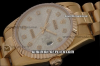 Rolex Datejust Swiss ETA 2836 Automatic Movement Full Gold with Beige Dial and Diamond Markers