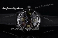 Blancpain 500 Fathoms Japanese Miyota 8205 Automatic PVD Case with Black/Grey Dial Arabic Numeral Markers and Black Leather Strap