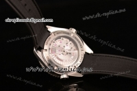 Omega Planet Ocean Clone Omega 8500 Automatic Steel Case with Black Dial Stick Markers and Black Rubber Strap (EF)