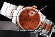 Rolex Datejust Automatic Movement ETA Case with Rose Gold Dial and Bezel-Numeral Marker