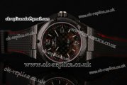IWC Ingenieur Carbon Performance Swiss Valjoux 7750 Automatic Carbon Fiber Case with Black Dial and Black/Red Rubber Strap (K)