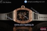 Richard Mille RM035-02 Black Toro Americas Miyota 9015 Automatic Rose Gold Case with Skeleton Dial Dots Markers and Black Rubber Strap - 1:1 Original
