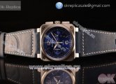 Bell Ross BR03-94 Valjoux 7750 Chrono Auto 316L Steel Case With Blue Dial Calfskin Strap