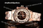 Tag Heuer Mikrograph Chrono Miyota OS10 Quartz Rose Gold Case with White/Brown Dial Black Markers and Rose Gold Strap