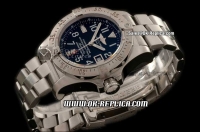 Breitling Avenger Seawolf Swiss ETA 2824 Automatic Movement Silver Case with Black Dial-White Number Markers and SS Strap