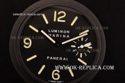 Panerai PAM115 Luminor Marina Style Wall Clock Miyota Quartz PVD Case with Black Dial