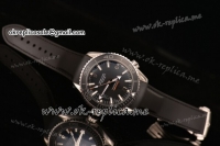 Omega Planet Ocean Clone Omega 8500 Automatic Steel Case with Black Dial Stick Markers and Black Rubber Strap (EF)