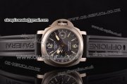 Panerai PAM 089 Luminor GMT Swiss Valjoux 7750-CHG-MD Automatic Titanium Bezel Titanium Case Blue Dial Stick/Numeral Markers and Black Rubber Strap 1:1 Original