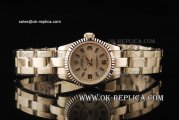Rolex Lady Oyster Perpetual Swiss ETA 2671 Automatic Movemen Full Steel with Silver Dial and Purple Stick Markers