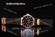 Ulysse Nardin Marine Chronograph Asia Automatic Rose Gold Case with Black Dial Roman Markers and Black Rubber Strap