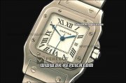 Cartier Santos 100 Swiss ETA 2824 Automatic Movement with White Dial and Black Rome Marker-SSband