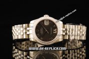 Rolex Datejust Oyster Perpetual Automatic Movement ETA Coating Case with Diamond Bezel and Grey Dial - Silver Roman Markers