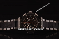 Hublot Big Bang Swiss Valjoux 7750 Automatic Movement Full PVD with Silver Stick/Numeral Markers and Black CF Dial