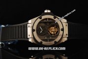 Hublot King Power Swiss Tourbillon Manual Winding Movement Steel Case with Black Dial and Black Rubber Strap