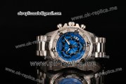Invicta Orignial Excursion Chrono Swiss Ronda 5040 D Quartz Full Steel with Blue Dial and Arabic Numeral Markers