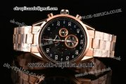 Tag Heuer Mikrograph Chrono Miyota OS10 Quartz Rose Gold Case with Black/Gray Dial White Markers and Rose Gold Strap