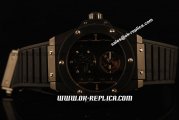 Hublot King Power Tourbillon Vendome Automatic PVD Case with Black Dial and Black Rubber Strap