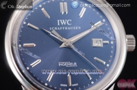 IWC Ingenieur Vintage Swiss ETA 2824 Automatic Steel Case with Blue Dial Stick Markers and Blue Leather Strap