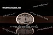 Cartier Baignoire Swiss Quartz Steel Case with White Dial and Brown Leather Strap